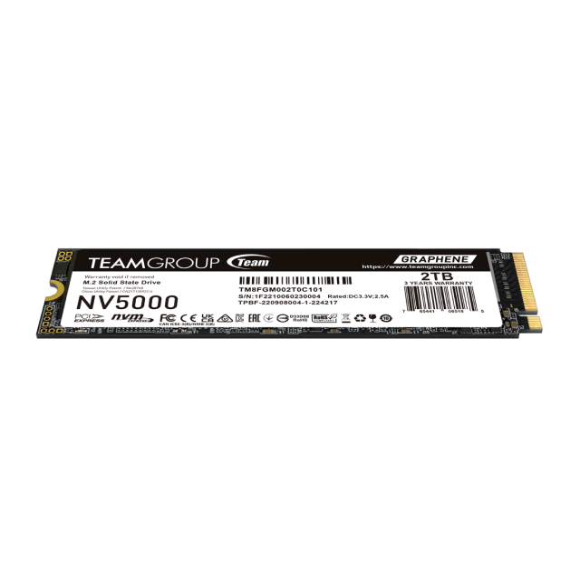 Unidad SSD TeamGroup NV5000 | 2 TB | M.2 | 3,000 MB/s Escritura | 5,000 MB/s Lectura | PCI Express 4.0 | TM8FGM002T0C101
