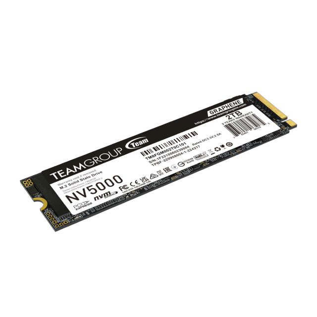 Unidad SSD TeamGroup NV5000 | 2 TB | M.2 | 3,000 MB/s Escritura | 5,000 MB/s Lectura | PCI Express 4.0 | TM8FGM002T0C101