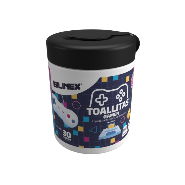 Toallitas Humedas Limpiadoras Slimex Gamer | Limpia superficies plásticas de equipos y consolas gamer | 30 Pzs | 7503018454009