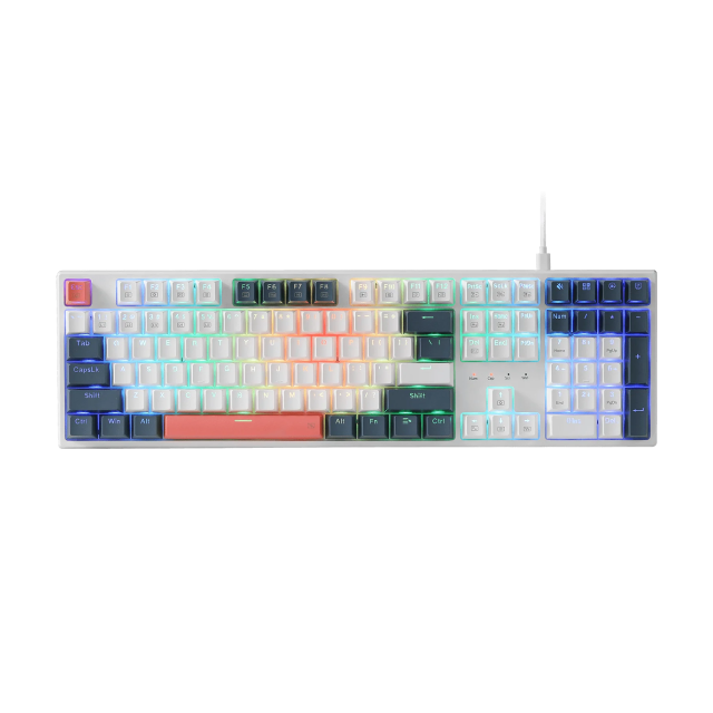 Teclado Alámbrico Mecánico Redragon Trundle K668 | Full Size / 108 Teclas | Switches Red | RGB | K668WBO-RGB