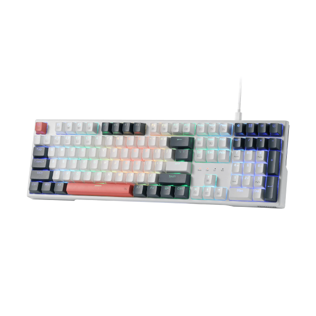 Teclado Alámbrico Mecánico Redragon Trundle K668 | Full Size / 108 Teclas | Switches Red | RGB | K668WBO-RGB