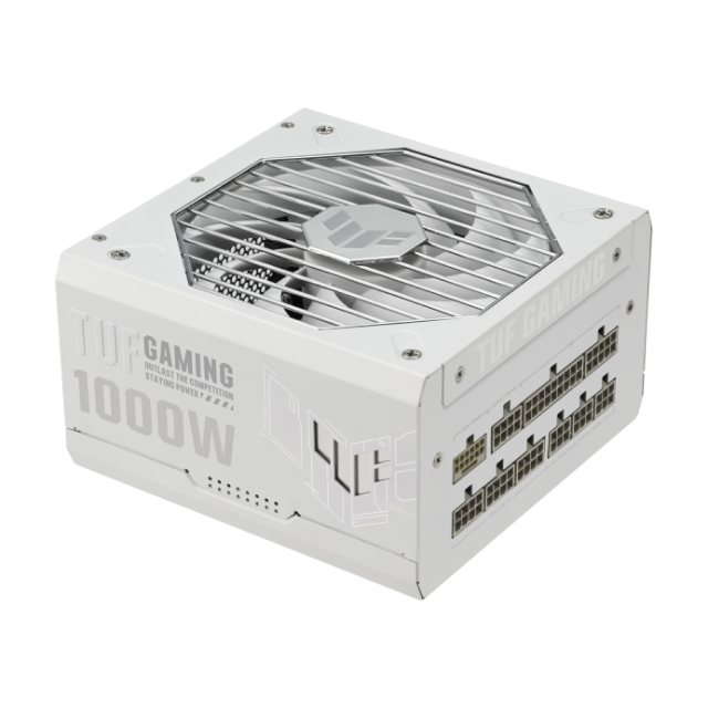 Fuente de Poder ASUS TUF Gaming 1000W Gold White Edition | 1000W | 80 PLUS Gold | 24-pin ATX | 150 mm | Full Modular | Compatible con ATX 3.1 | Componentes de Grado Militar | Blanco | TUF-GAMING-1000G-WHITE