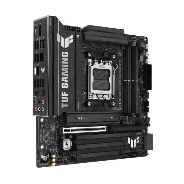 Tarjeta Madre ASUS TUF GAMING B850M-PLUS WIFI | Micro-ATX | AM5 | AMD B850 | DDR5 (Hasta 256GB) | Wi-Fi 6E | Bluetooth 5.3 | Negro | TUF GAMING B850M-PLUS WIFI