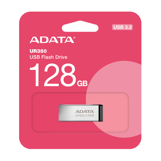 Memoria Flash USB ADATA UR350 | 128GB | USB 3.2 | Metálico | Negro | UR350-128G-RSR/BK