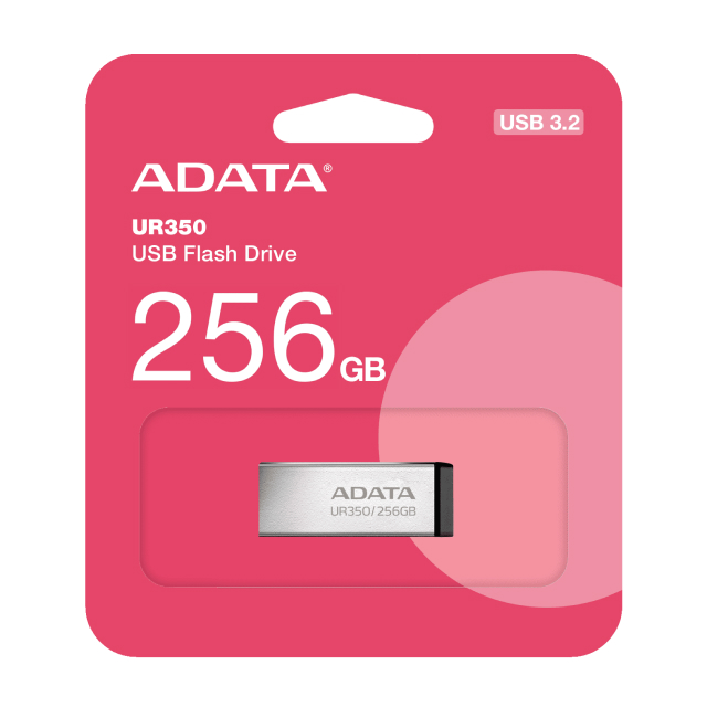 Memoria Flash USB ADATA UR350 | 256GB | USB 3.2 | Metálico | Negro | UR350-256G-RSR/BK