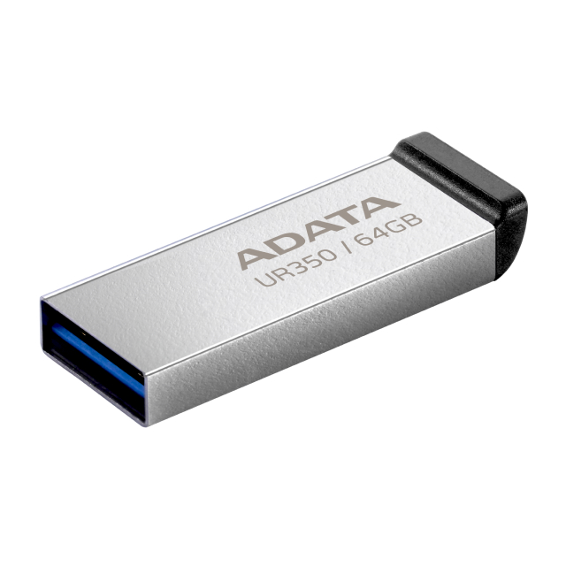 Memoria Flash USB ADATA UR350 | 64GB | USB 3.2 | Metálico | Negro | UR350-64G-RSR/BK