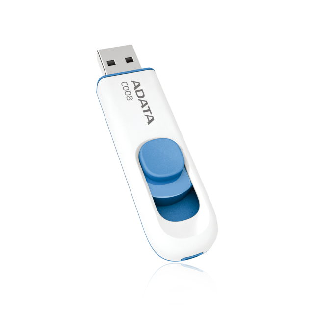 Memoria Flash USB 2.0 ADATA C008 | 32GB | Color Azul/Blanco | AC008-32G-RWE