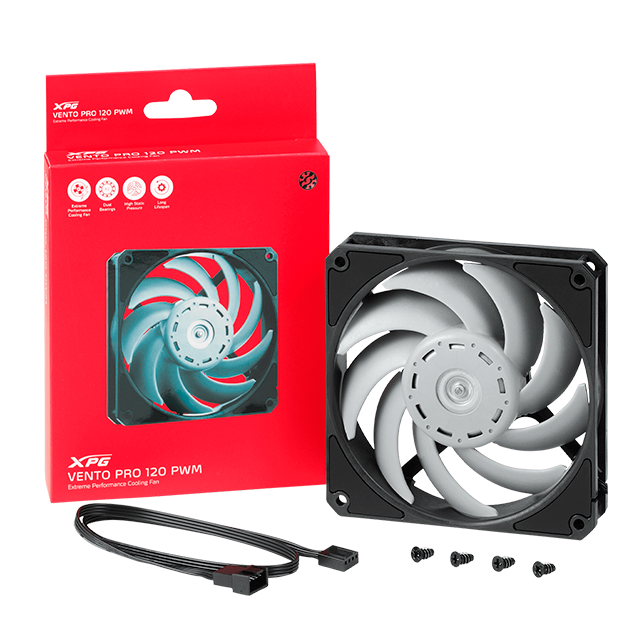 VENTILADOR ADATA XPG VENTO PRO 120MM (CONEXION EN SERIE) / VENTOPRO120PWM-BKCWW