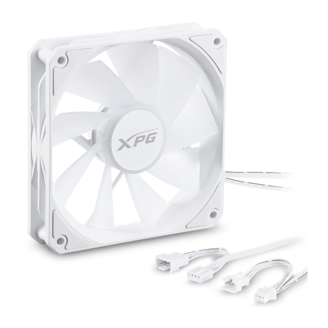 Kit de 3 Ventiladores ADATA XPG VENTO 120 ARGB PWM | 120 mm | 300 a 1850 RPM | 24 dBA | 4 Pines | ARGB | Blanco | VENTOR120ARGBPWM3C-WHCWW