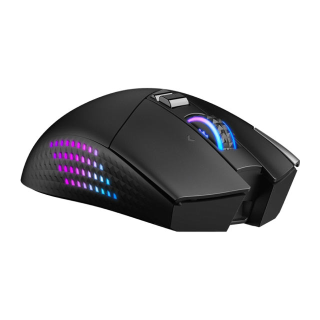 Mouse Gamer Inalámbrico MSI VERSA PRO WIRELESS | Hasta 80 Horas de Batería | Sensor Óptico OMRON | 13 Botones Programables | MSI SWIFTSPEED 2.4GHz / Bluetooth 5.3 / Alámbrico USB 2.0 | RGB | Negro | VERSA PRO W