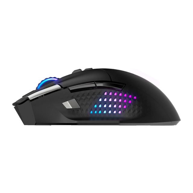 Mouse Gamer Inalámbrico MSI VERSA PRO WIRELESS | Hasta 80 Horas de Batería | Sensor Óptico OMRON | 13 Botones Programables | MSI SWIFTSPEED 2.4GHz / Bluetooth 5.3 / Alámbrico USB 2.0 | RGB | Negro | VERSA PRO W