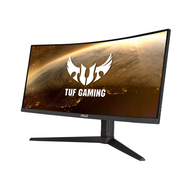 Monitor Gamer Curvo ASUS TUF Gaming VG34VQL1B | 34" | 3440 x 1440 (UWQHD) | VA | 165 Hz | 1 ms (MPRT) | 1500R | FreeSync Premium / HDR | Bocinas Integradas | HDMI 2.0 / DisplayPort 1.4 / USB-A / Jack 3.5 mm | Negro | VG34VQL1B