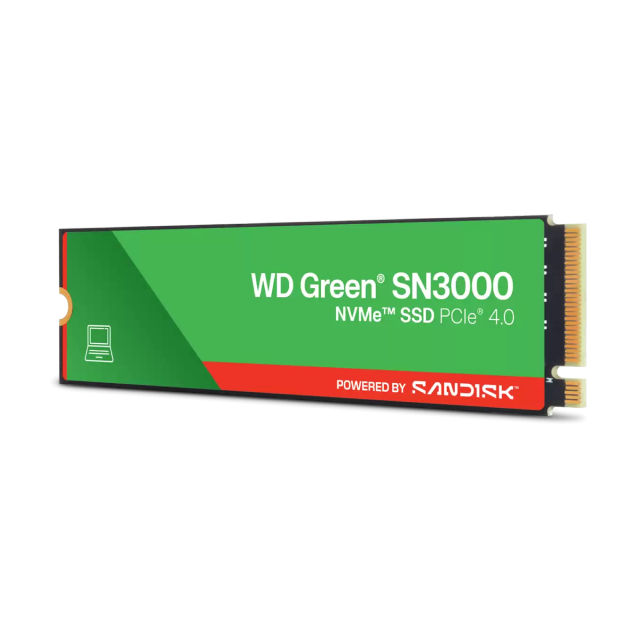 Unidad SSD Sandisk WD Green SN3000 | 1 TB | M.2 | NVMe | 4,200 MB/s Escritura | 5,000 MB/s Lectura | PCI Express 4.0 | WDS100T4G0E
