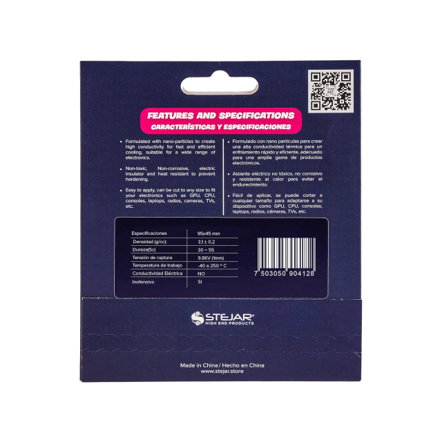 Thermal Pad Stejar | 95x45x2.5mm | 12.8 W/MK | Alto Rendimiento | WVR-DF-95-45-2.5