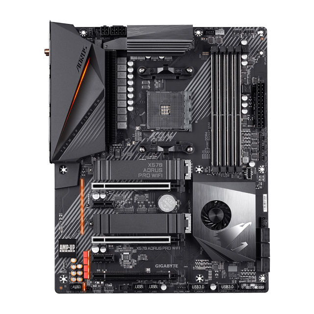 Tarjeta Madre GIGABYTE X570 AORUS PRO WIFI (rev. 1.2) | ATX | AM4 | AMD X570 | DDR4 (Hasta 128GB) | HDMI | WiFi 802.11a | Bluetooth 5.0 | Negro | X570 AORUS PRO WIFI