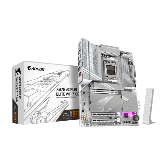 Tarjeta Madre GIGABYTE X870 AORUS ELITE WIFI7 ICE | ATX | AMD X870 | DDR5 256GB (Máx) | WiFi7 / Bluetooth 5.4 | X870 AORUS ELITE WIFI7 ICE