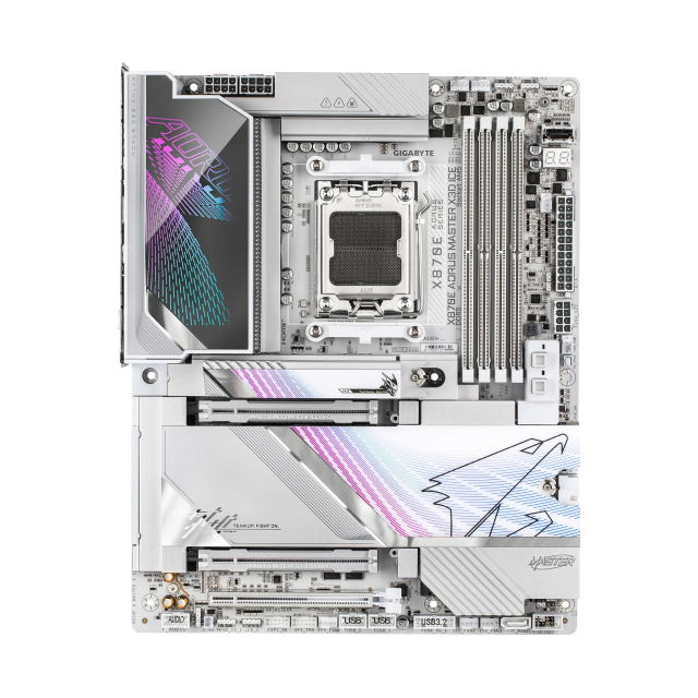 Tarjeta Madre Gigabyte X870E AORUS MASTER X3D ICE | ATX | Socket AM5 | Chipset AMD X870E | 4 x DDR5 (Hasta 256GB) | 2 x HDMI / 2 x USB-C | WiFi 7 | Bluetooth 5.4 | Blanco | X870E A MASTER X ICE