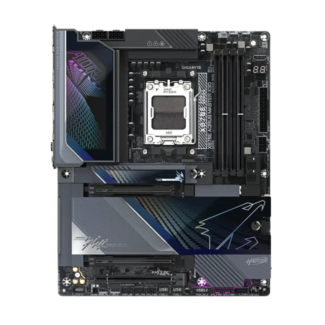 Tarjeta Madre GIGABYTE AORUS MASTER X3D | ATX | Socket AM5 | Chipset AMD X870E | DDR5 (Hasta 256GB) | HDMI / USB-C | Wi-Fi 7 | Bluetooth 5.4 | Negro | X870E A MASTER X