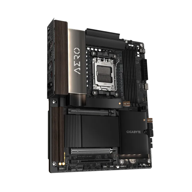 Tarjeta Madre GIGABYTE X870E AERO X3D WOOD | ATX | Socket AM5 | Chipset AMD X870E | DDR5 (Hasta 256GB) | 1 X HDMI / 2 x USB-C | Wi-Fi 7 | Bluetooth 5.4 | Detalles de Madera | Negro | X870E AERO X DK WOOD