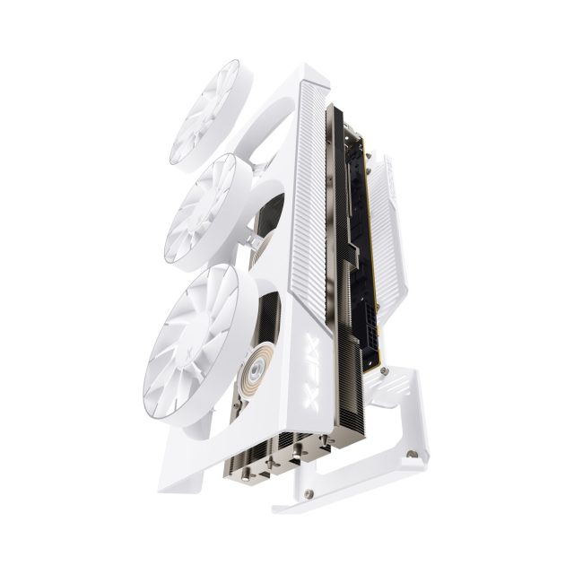 Tarjeta de Video XFX Quicksilver | AMD Radeon RX 7800 XT | Tarjeta Gráfica Magnética Para Juegos | 16 GB | GDDR6 | Blanca | RX-78TMAIRW9