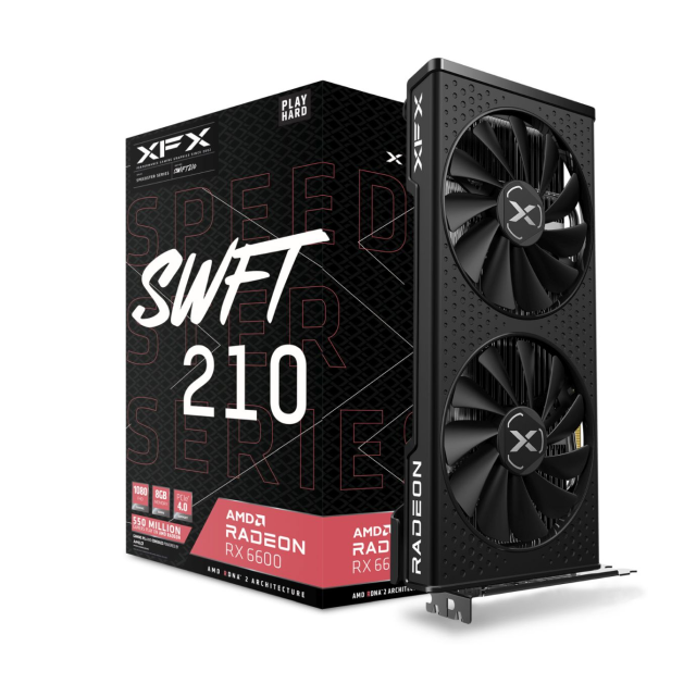 Tarjeta de Video XFX Speedster SWFT 210 AMD Radeon RX 6600 | 8GB | GDDR6 | 128 bit | RX-66XL8LFDQ-VC-1173