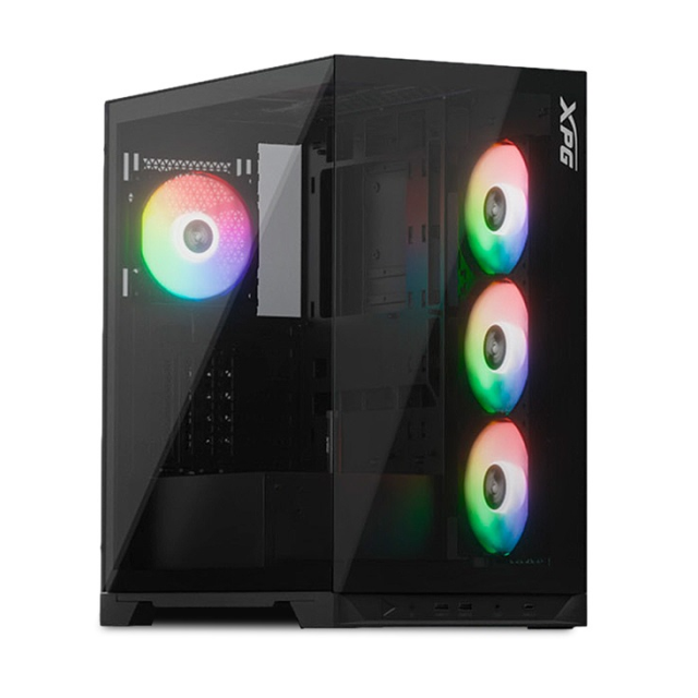 Gabinete ADATA XPG INVADER X Negro | ATX | 5 Ventiladores ARGB preinstalados | Conexión Trasera (Back Connect)| Incluye adaptador GPU Vertical | INVADERXMT-BKCWW