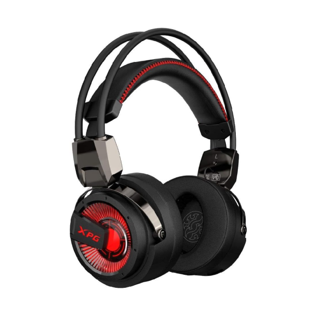 Diadema Gamer Alámbrica ADATA XPG PRECOG | Micrófono Desmontable con Tecnología de Cancelación de Ruido Ambiental (ENC) | Sonido Envolvente 7.1 | Incluye Estuche | Cable USB / Jack 3.5mm | PC / Móvil / Nintendo Switch / PS4 | LED Rojo | Negro | XPG PRECOG
