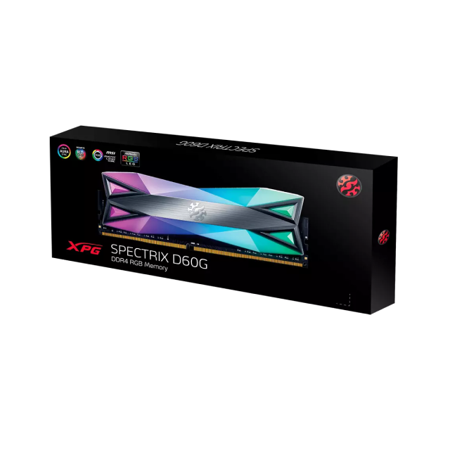 MEMORIA RAM DDR4 8GB 3200MT/s ADATA XPG SPECTRIX D60G RGB TITANIO | AX4U32008G16A-ST60