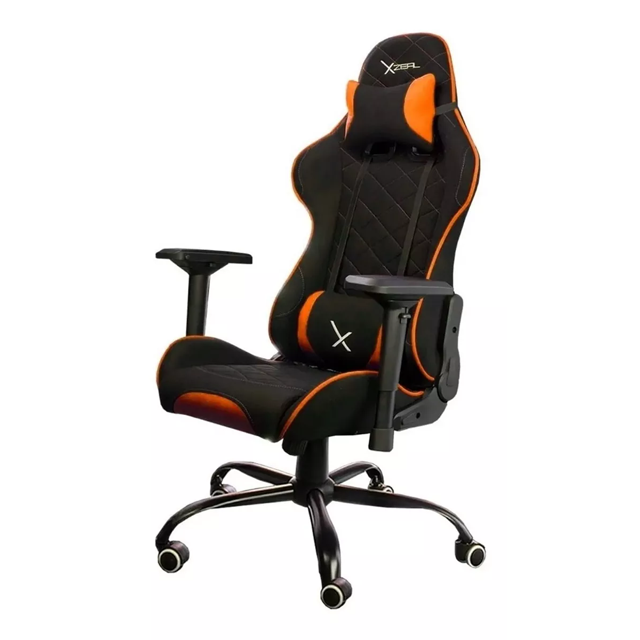 SILLA GAMER XZEAL XZ25 | NEGRO / NARANJA | MATERIAL TEXTIL | BASE METALICA | XZSXZ25O