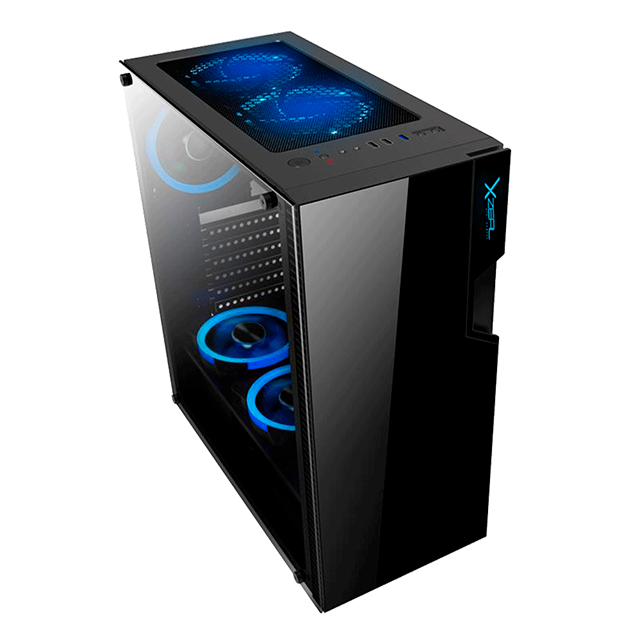 GABINETE GAMER XZEAL XZ130 BLACK ATX INCLUYE 3 VENTILADORES RGB - XZCGB06B