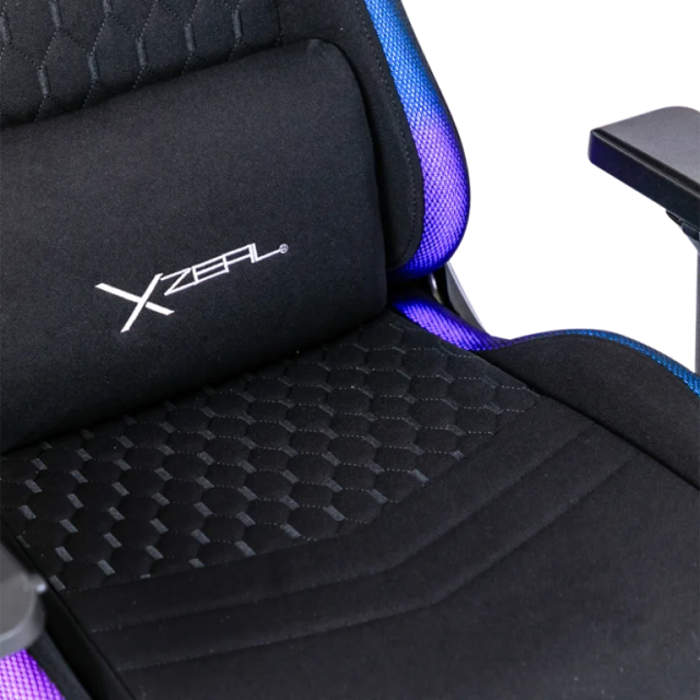 Silla Gamer Deportiva Xzeal XZ15 | Negra | RGB | Tela de Doble Capa | XZSXZ15B