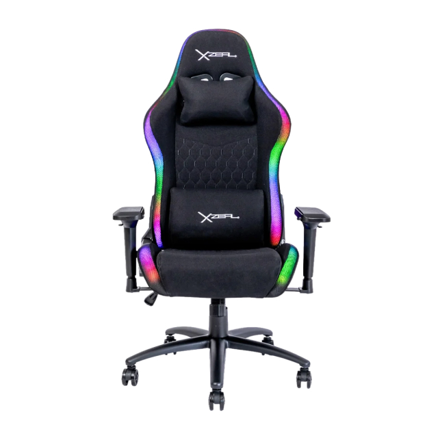 Silla Gamer Deportiva Xzeal XZ15 | Negra | RGB | Tela de Doble Capa | XZSXZ15B