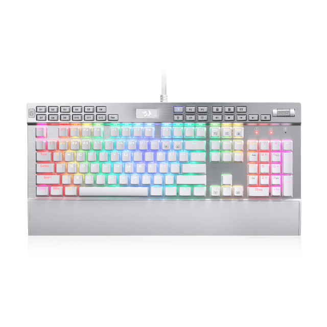 Teclado Alámbrico Mecánico Redragon Yama K550 | Full Size / 104 Teclas | Switches Morados | Español | Reposamuñecas extraíble | K550W-RGB-1-SP