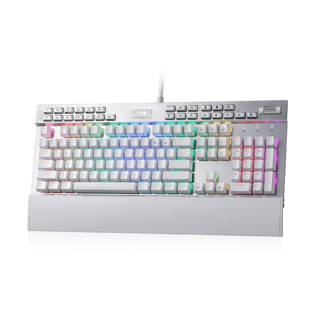 Teclado Alámbrico Mecánico Redragon Yama K550 | Full Size / 104 Teclas | Switches Morados | Español | Reposamuñecas extraíble | K550W-RGB-1-SP