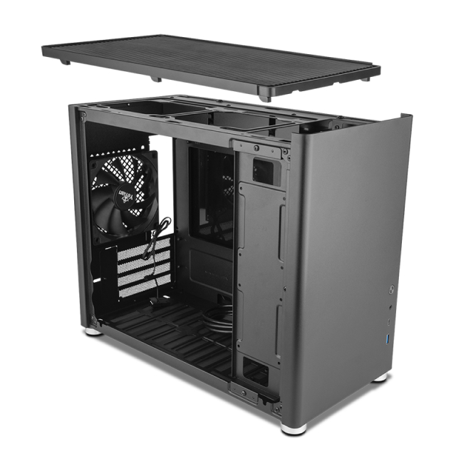 Gabinete Yeyian Hussar | Mini-Tower | Micro-ATX / Mini-ITX | USB 3.0 | 1 Ventilador Instalado | Sin Fuente | Negro | YCM-ATXAW-01