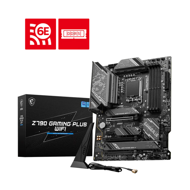 Tarjeta Madre MSI Z790 GAMING PLUS WIFI | ATX | Socket LGA 1700 | Chipset Intel Z790 | 4 x DDR5 (Hasta 256GB) | 1 x HDMI / 1 x DisplayPort | Wi-Fi 6E | Bluetooth 5.3 | Negro | Z790 GAMING PLUS WIFI
