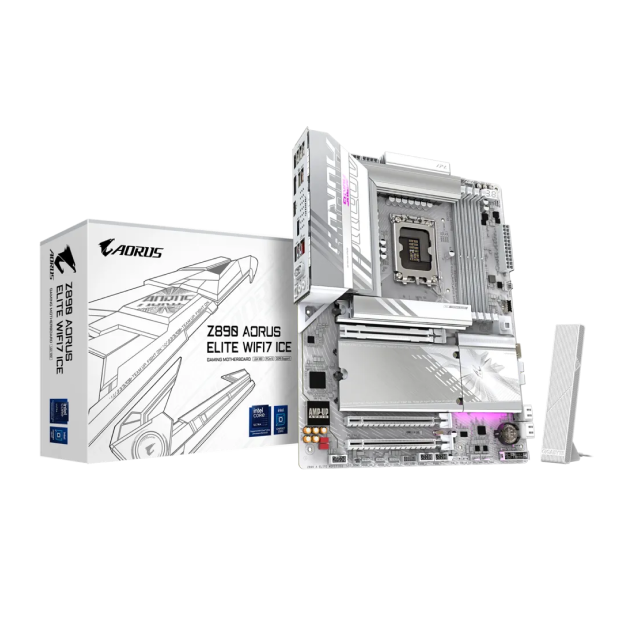 Tarjeta Madre Gigabyte Z890 AORUS ELITE WIFI7 ICE | ATX | Intel Z890 | LGA1851 | DDR5 256GB(Máx) | HDMI / DisplayPort | Wi-Fi 7 / Bluetooth 5.4 | Z890 AORUS ELITE WIFI7 ICE