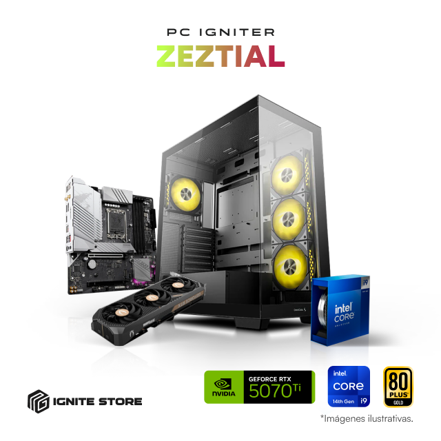 PC Igniter Zeztial | Core i9 14900K | RTX 5070 Ti 16GB | 32GB de RAM | SSD 1TB