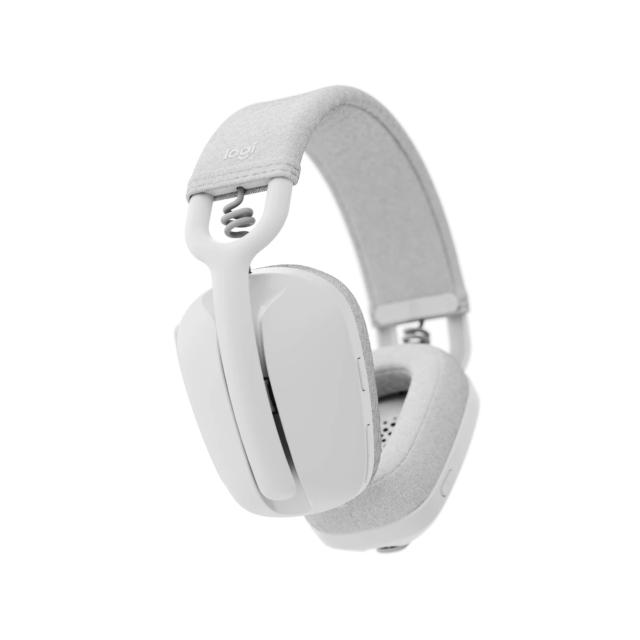 Diadema Inalámbrica Logitech ZONE VIBE 100 | Bluetooth | Carga USB -C | Micrófonos Omnidireccionales | Color Blanco Crudo | 981-001218