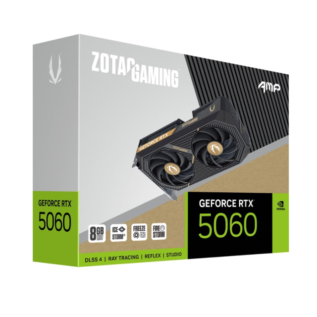 Tarjeta de Video ZOTAC GAMING GeForce RTX 5060 AMP | 8GB GDDR7 | PCI Express 5.0 | 128 Bits | ZT-B50600F-10M