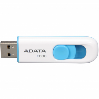 Memoria Flash USB ADATA C008 | Blanco/Azul | 16GB | USB 2.0 | AC008-16G-RWE