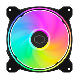 Ventilador Cooler Master MasterFan MF120 Halo² │ ARGB Gen 2 LED Rings │ 120mm │ 1600rpm Dynamic PWM │ Liquid and Air Cooler │ Negro │ MFL-B2DN-21NP2-R2