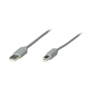 Cable Manhattan USB-A (Macho) - USB-B (Macho) | 3 metros | Color Gris | 317863