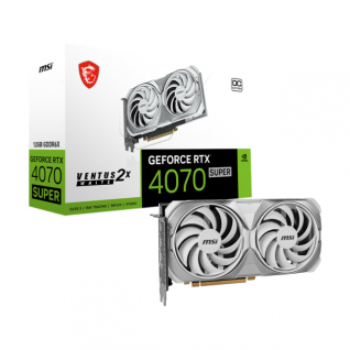 Tarjeta de Video MSI RTX 4070 SUPER 12G VENTUS 2X WHITE OC | 12GB GDDR6X | PCI Express Gen 4 |192-bit | DisplayPort 1.4 x 3 | HDMI x 1 | 912-V513-831