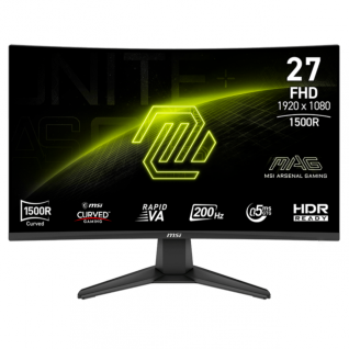 Monitor Gamer MSI MAG 276CF E20 27" | Full HD 1920 &times; 1080| Panel Rapid VA Curvo | 200 Hz | Adaptive-Sync | HDR Ready | Conectividad HDMI / DisplayPort | Negro | MAG 276CF E20