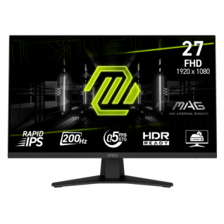 Monitor MSI MAG 274F | 27" | FHD | 200Hz | 0.5ms | Rapid IPS | HDMI / DisplayPort | Adaptive-Sync | HDR Ready | Negro | MAG 274F