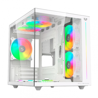 Gabinete Balam Rush Tank Pro Evo GM955 | Mini Tower | Micro-ATX / ITX | 3 Ventiladores | Cristal Templado | Blanco | BR-937337