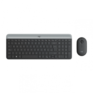 Kit de Teclado y Mouse Inal&aacute;mbrico Logitech Slim Combo MK470 | Membrana | Completo / 100% | Teclas Silenciosas | 1,000 DPI | Plug & Play | 2.4 GHz | Windows | Espa&ntilde;ol | Grafito | 920-009266