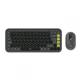 Kit de Teclado y Mouse Inalámbrico Logitech POP Icon Combo | Bluetooth | Baterías Incluidas | Español | Negro / Verde | 920-013052