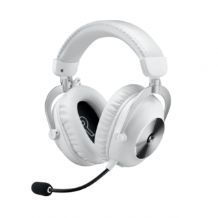 Diadema Gamer Inal&aacute;mbrica Logitech G PRO X 2 | Hasta 50 Horas de Bater&iacute;a Recargable | Micr&oacute;fono Cardioide Desmontable | Blue VO!CE | Sonido Surround DTS Headphone:X 2.0 | 2.4 GHz / Bluetooth / 3.5 mm | PC / PS4 / PS5 / Switch | Blanco | 981-001268
